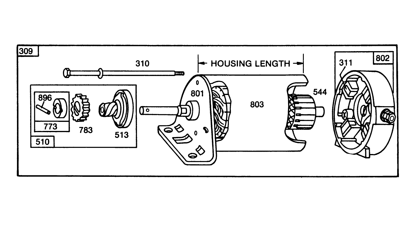 Briggs & Stratton Starter Motor Assembly (for 8 H.p. & 11 H.p. Engines)