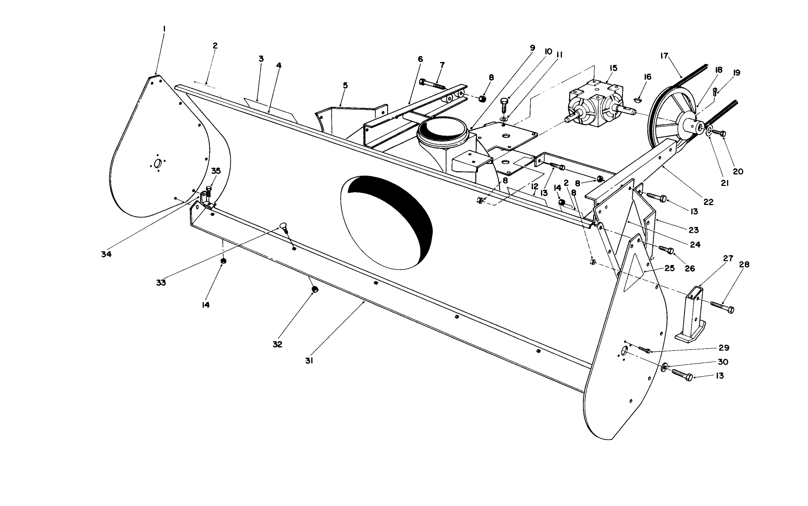 Auger Housing & Pulley Assembly