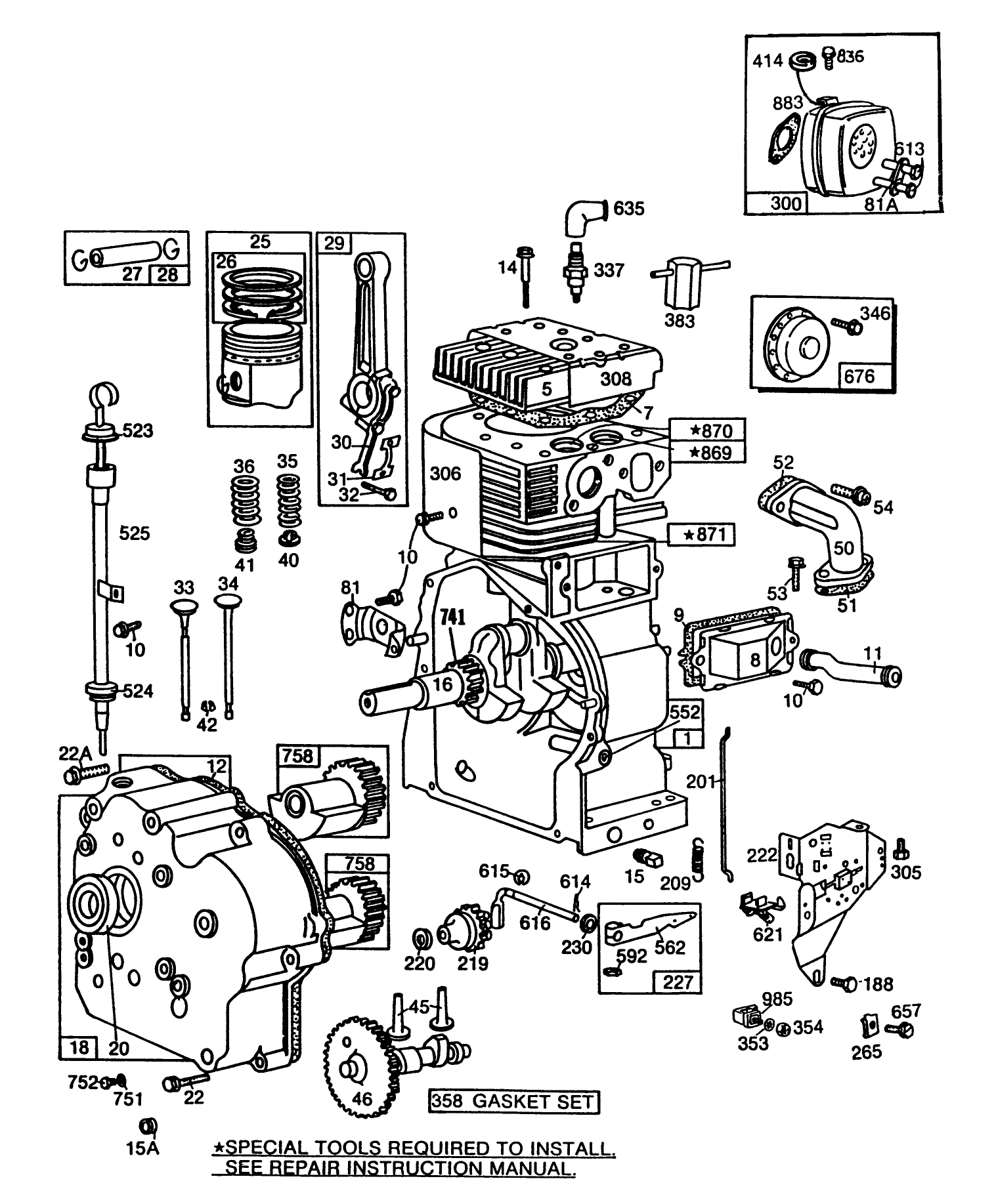 Engine Briggs & Stratton Model No. 252416-0735-01