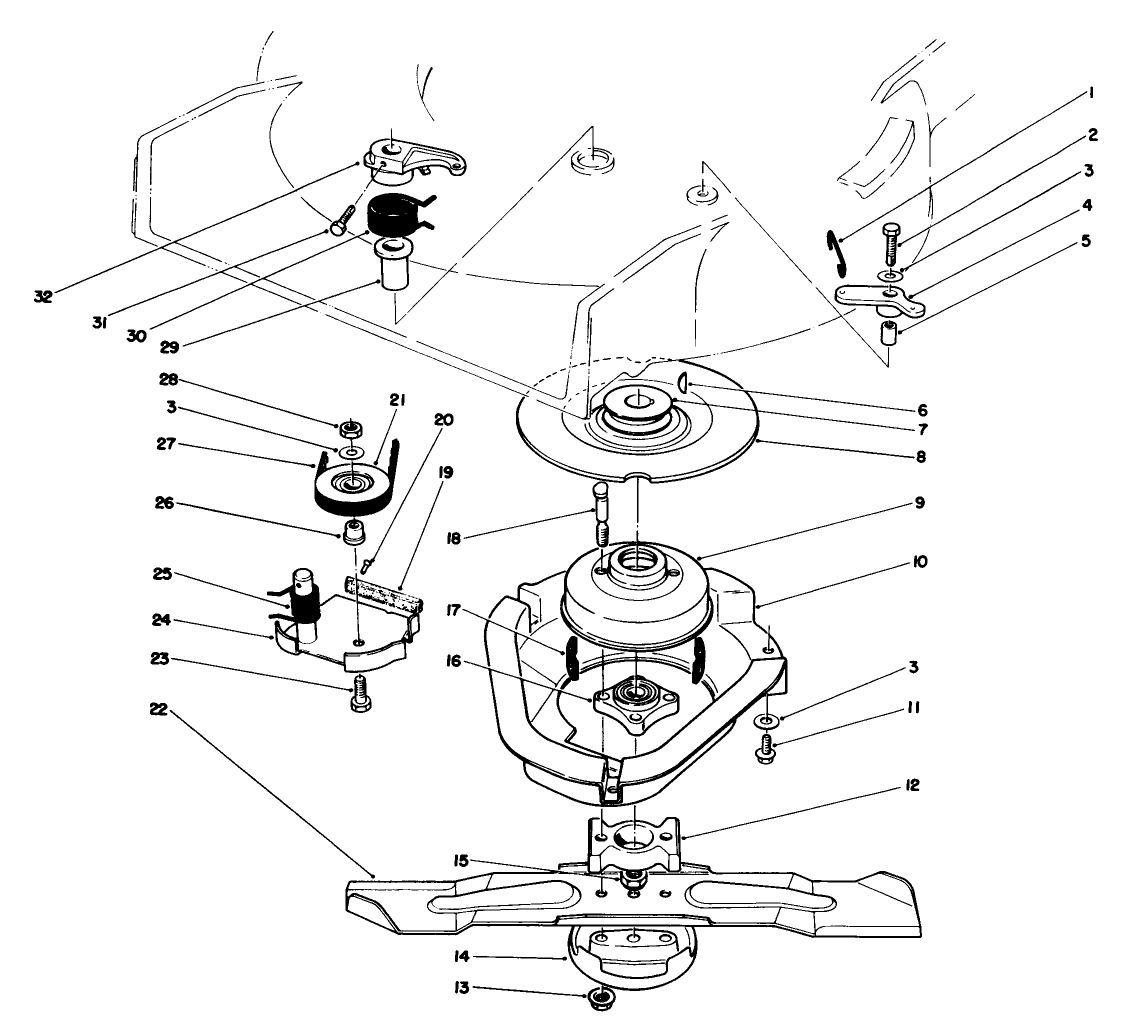 Blade Brake Clutch Assembly (used On Units With Serial No. 6002201 & Up)