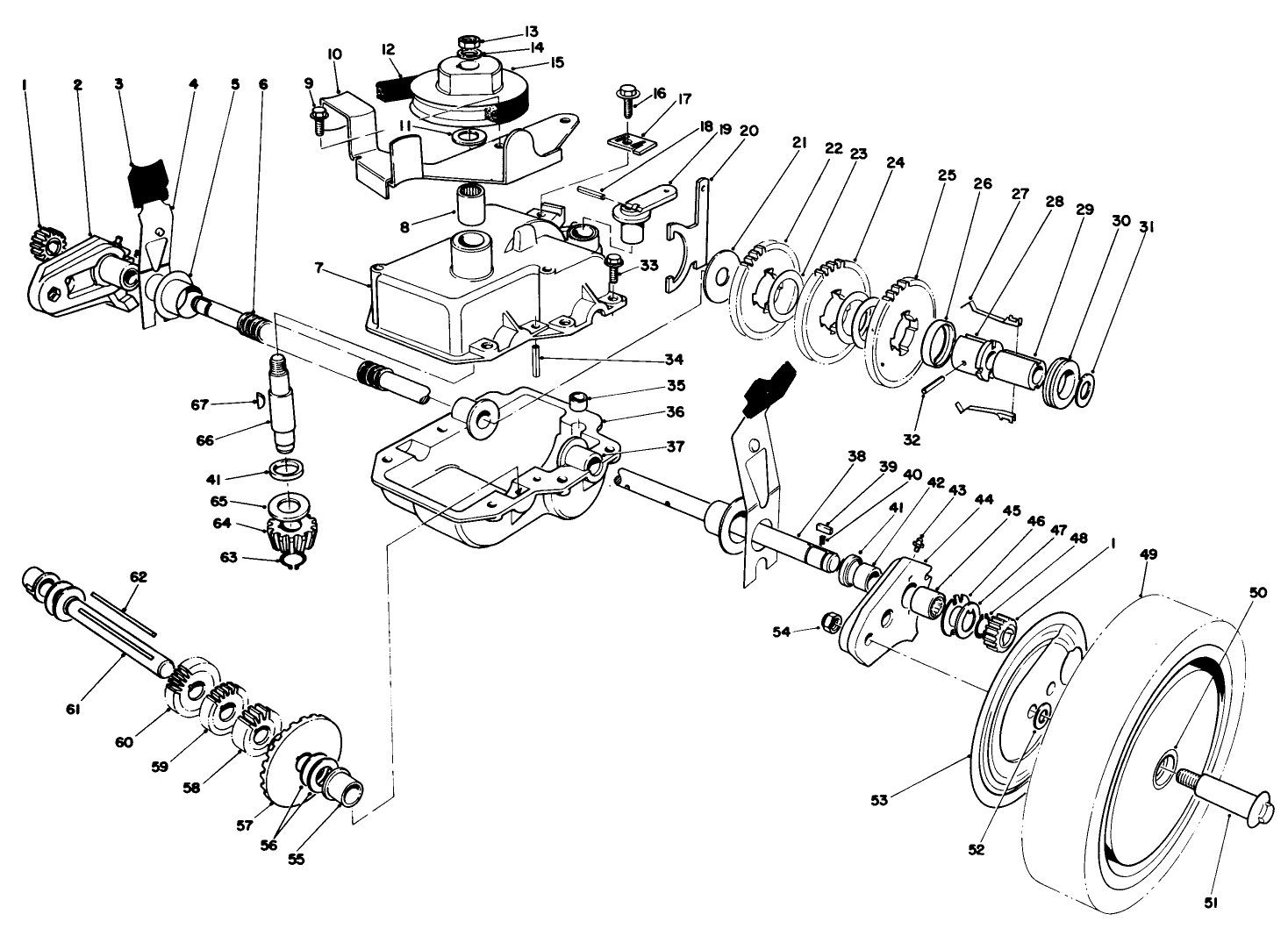 Gear Case Assembly (continued)(used On Units With Serial No. 6002201 & Up)