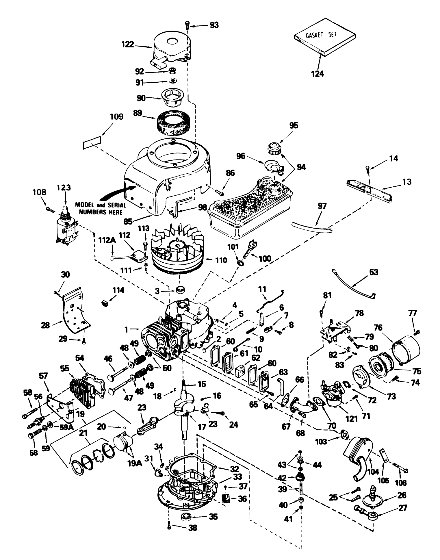 Tecumseh Engine Model V70-125259e