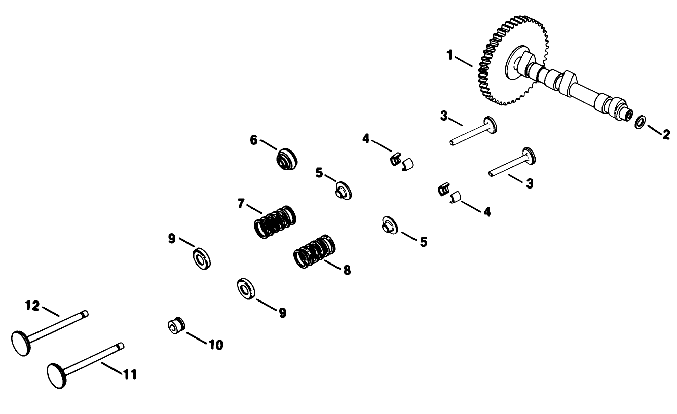 Camshaft & Valves-Engine Kohler Model No. Kt17qs Type No. 24324