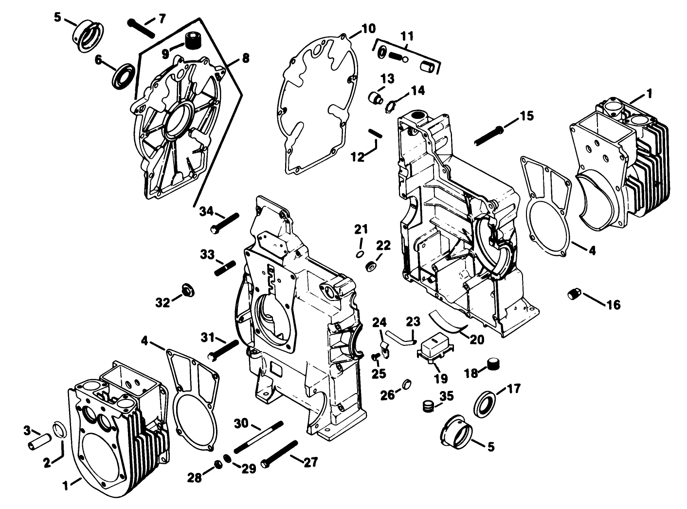 Crankcase-Engine Kohler Model No. Kt17qs Type No. 24324