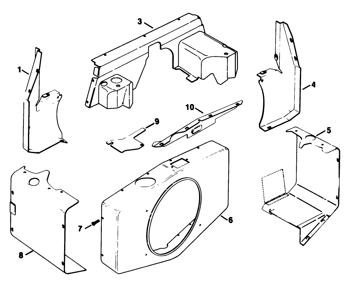 Baffles & Shroud-Engine Kohler Model No. Kt17qs Type No. 24324