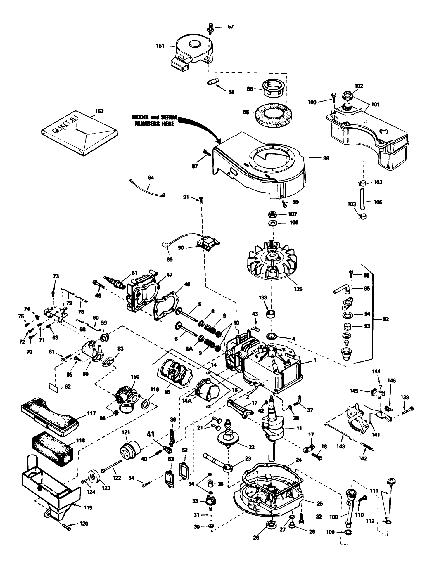 Engine Tecumseh Model No. Tvs100-44001