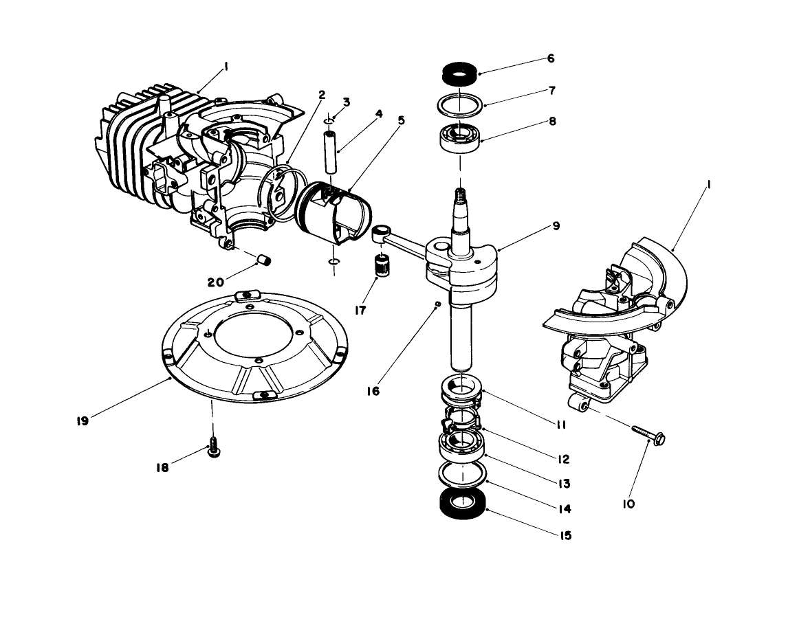 Crankshaft Assembly Engine 47pe4 (used On Units With Serial No. 6000101-6004101) Engine 47pf5 (used On Units With Serial No. 6004102 & Up)