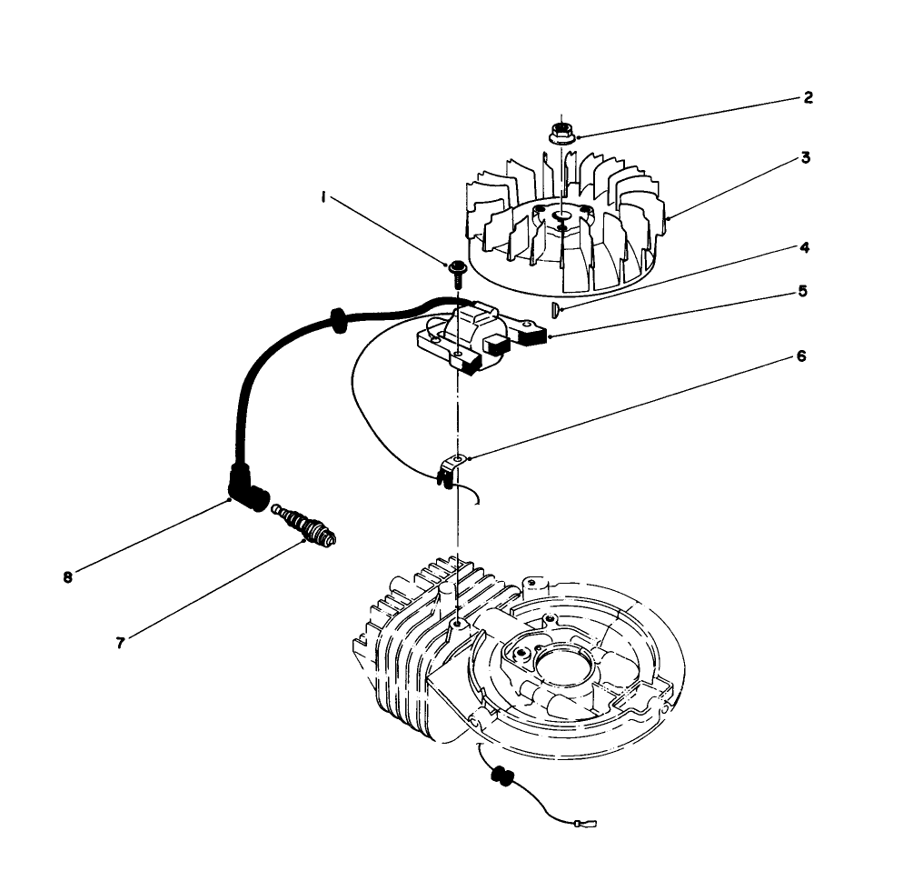 Flywheel & Magneto Assembly Engine 47pe4 (used On Units With Serial No. 6000101-6004101) Engine 47pf5 (used On Units With Serial No. 6004102 & Up)