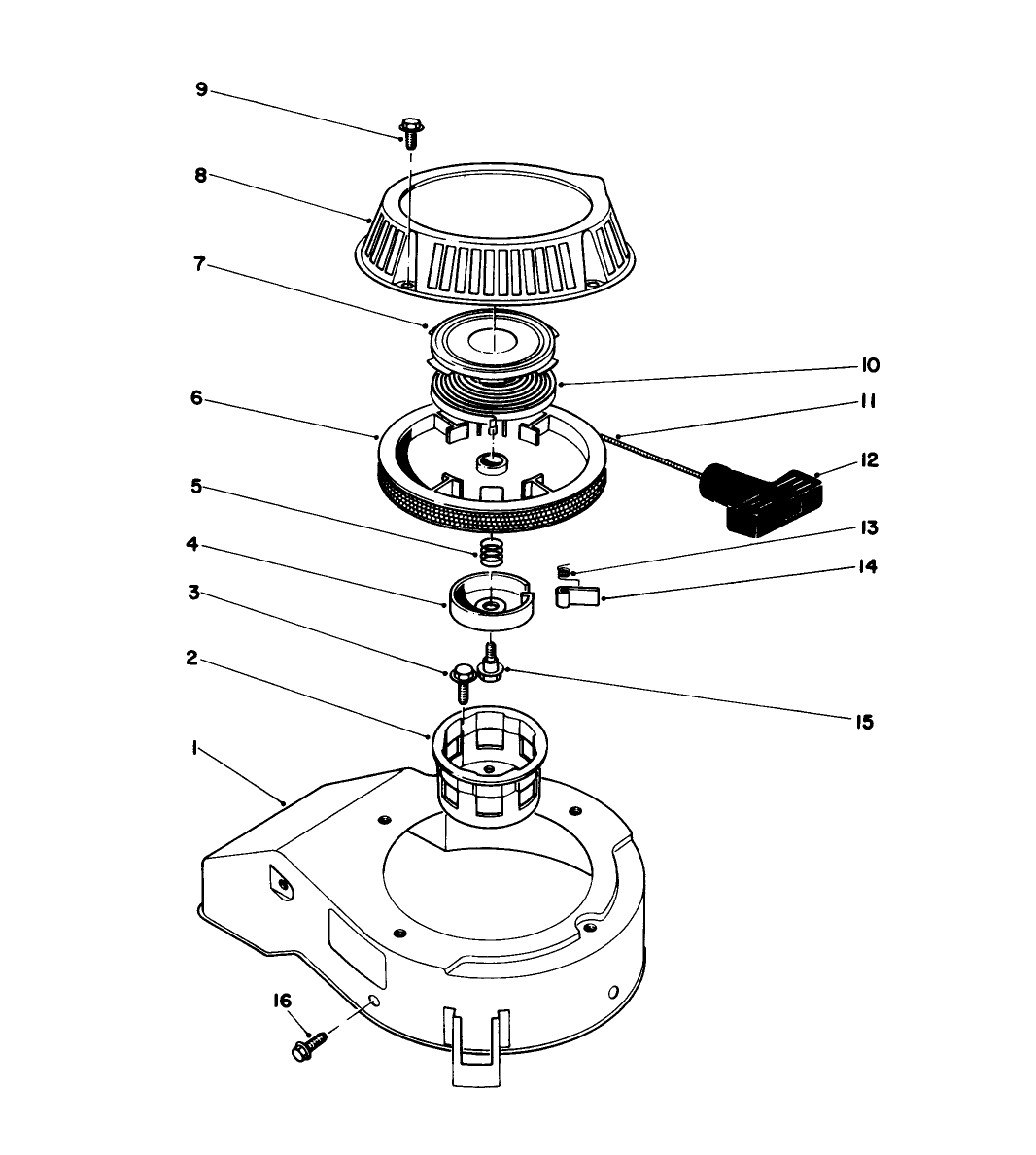 Recoil Assembly Engine 47pe4 (used On Units With Serial No. 6000101-6004101)engine 47pf5 (used On Units With Serial No. 6004102 & Up)