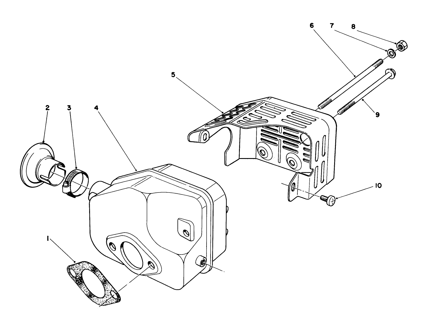 Muffler Assembly Engine 47pe4 (used On Units With Serial No. 6000101-6004101)engine 47pf5 (used On Units With Serial No. 6004102 & Up)