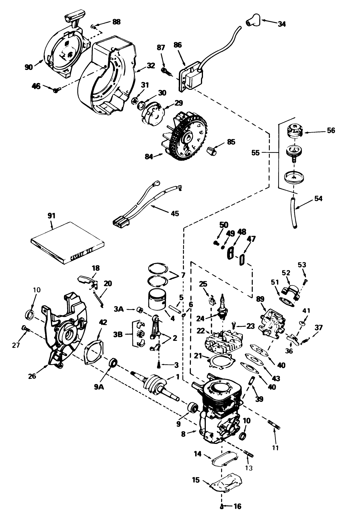 Engine Tecumseh Model No. Ah-600 Type 1622-M (model No. 38110c)