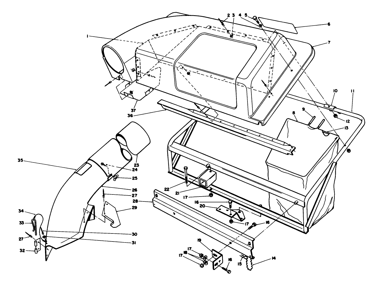 Twin Bagger Grass Catcher Model No. 59l22 (optional)