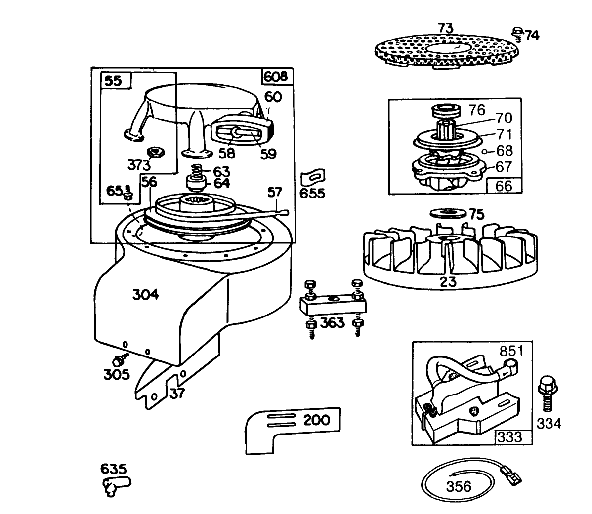 Engine Briggs & Stratton Model No. 191702-2160-01 8 H.p. Rear Engine Rider Recoil Model 56138