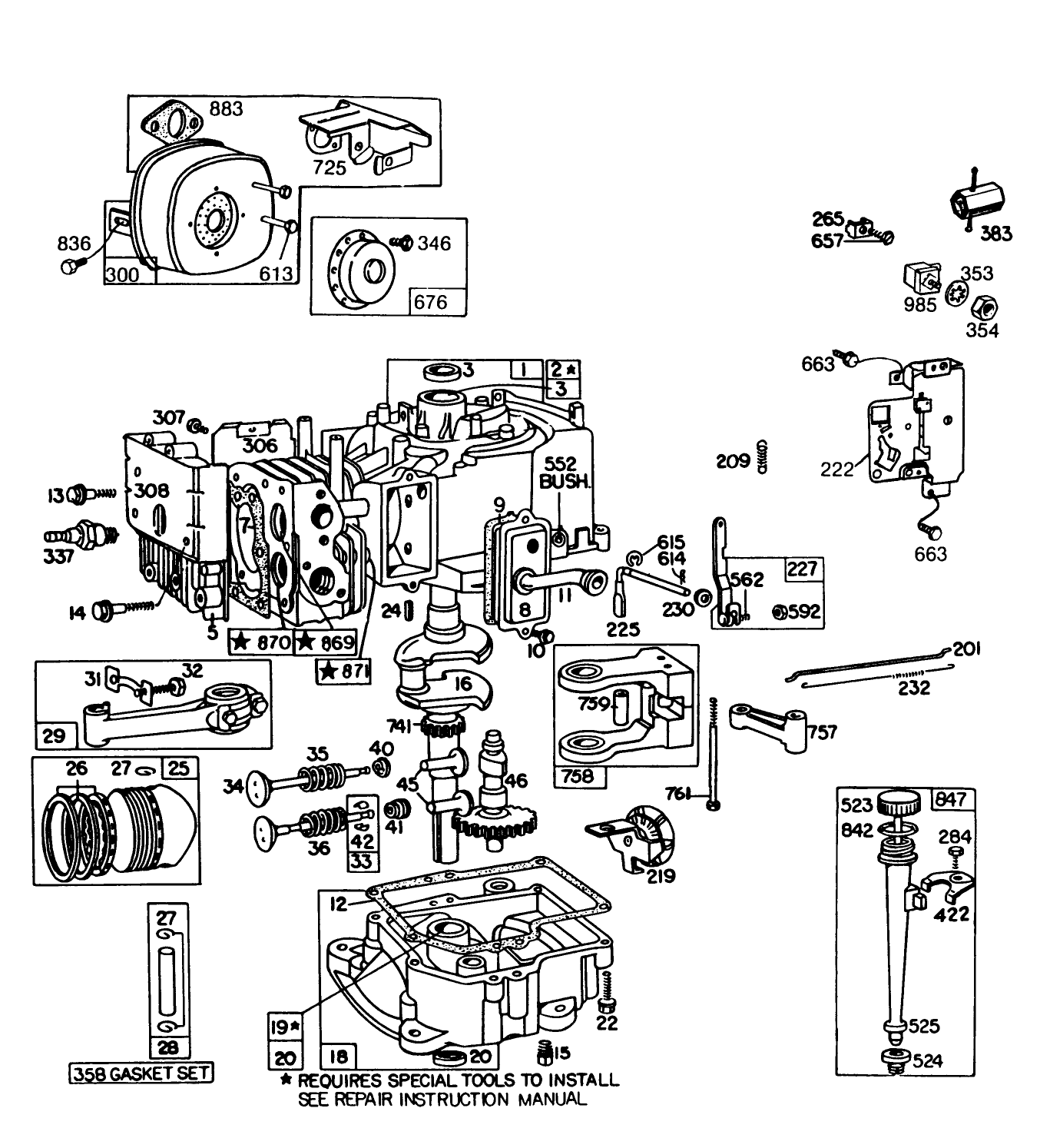 Engine Briggs & Stratton Model No. 191702-2160-01 (continued) 8 H.p. Rear Engine Rider Recoil Model 56138