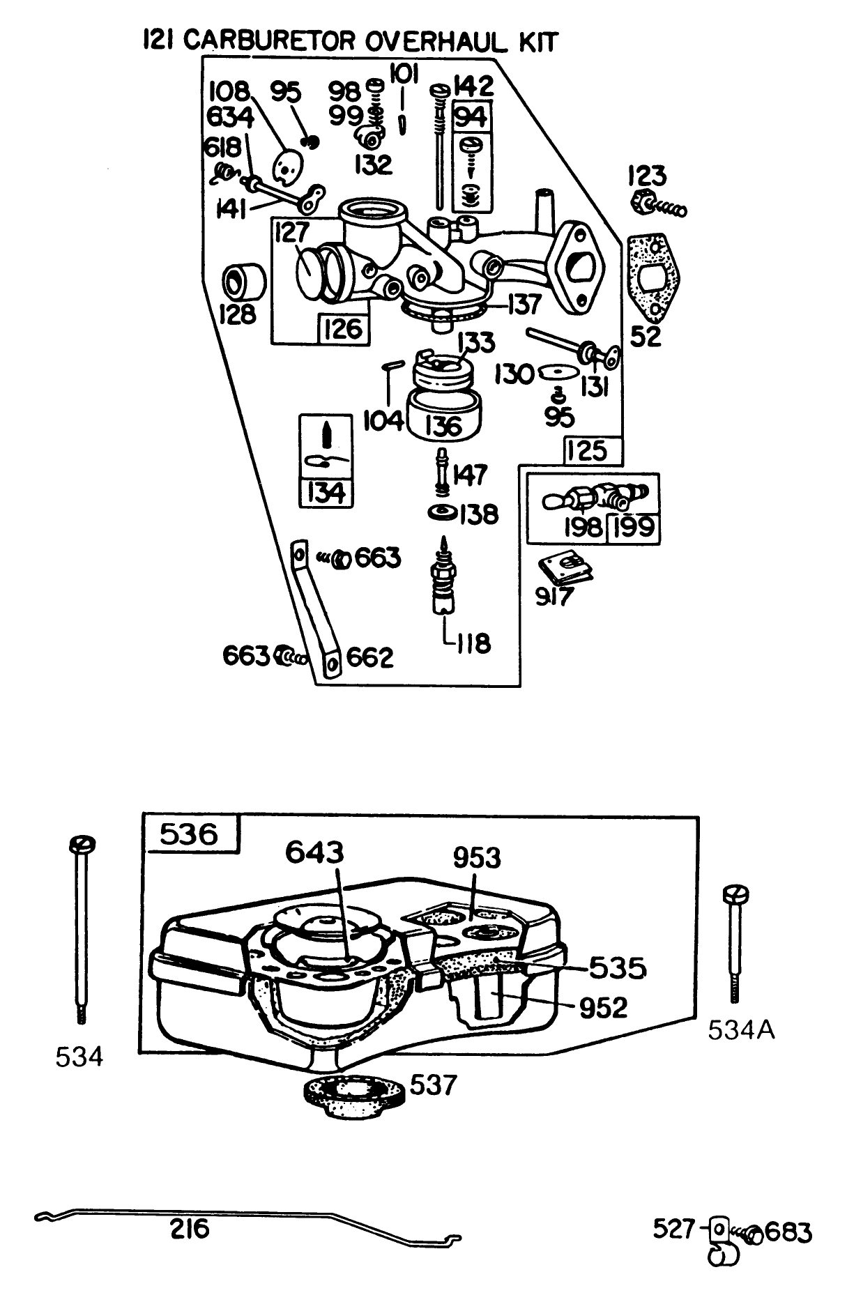 Engine Briggs & Stratton Model No. 191702-2160-01 (continued) 8 H.p. Rear Engine Rider Recoil Model 56138