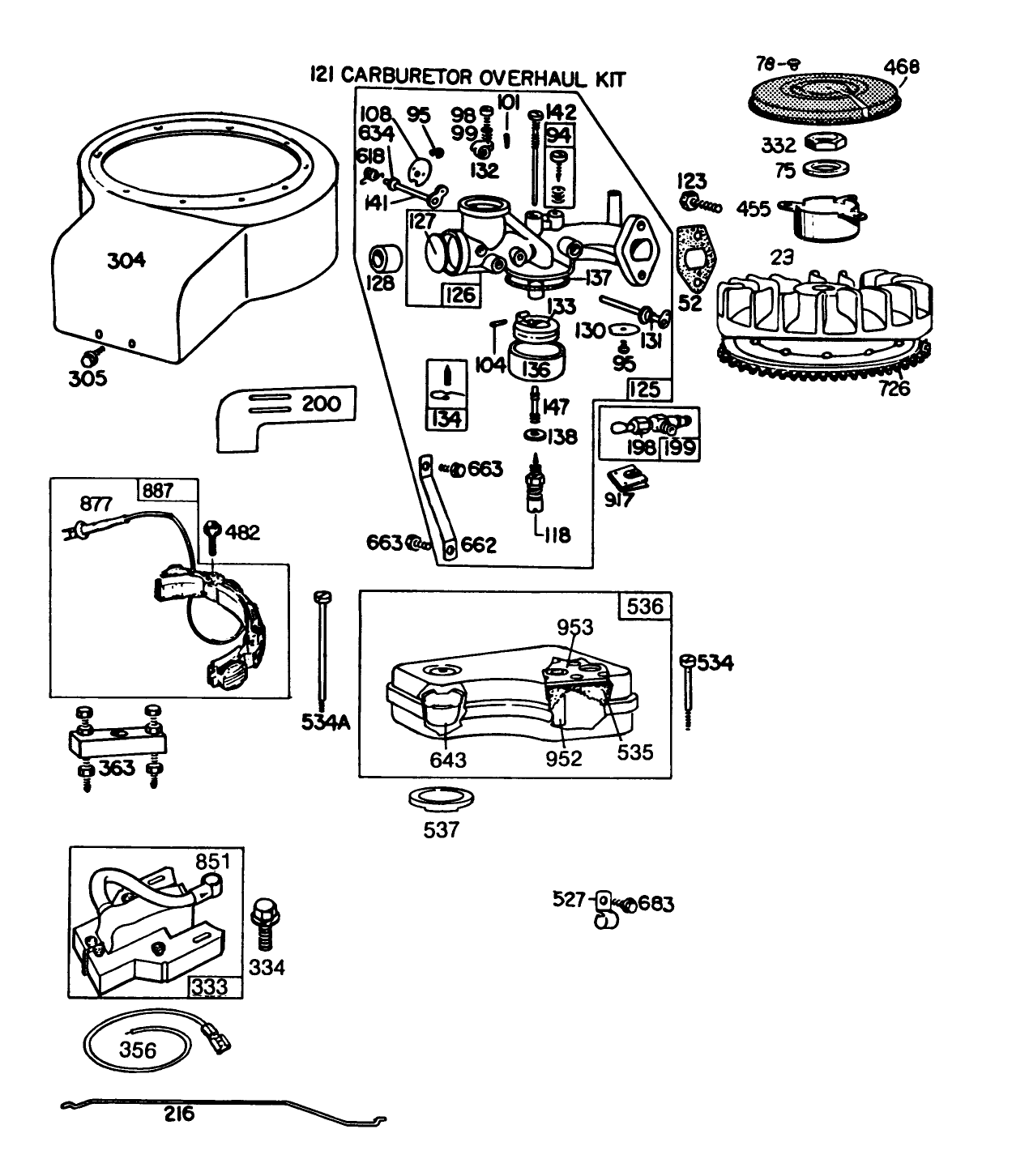 Engine Model No. 191707-2161-01 (continued) 8 H.p. Rear Engine Rider Electric Model 56145