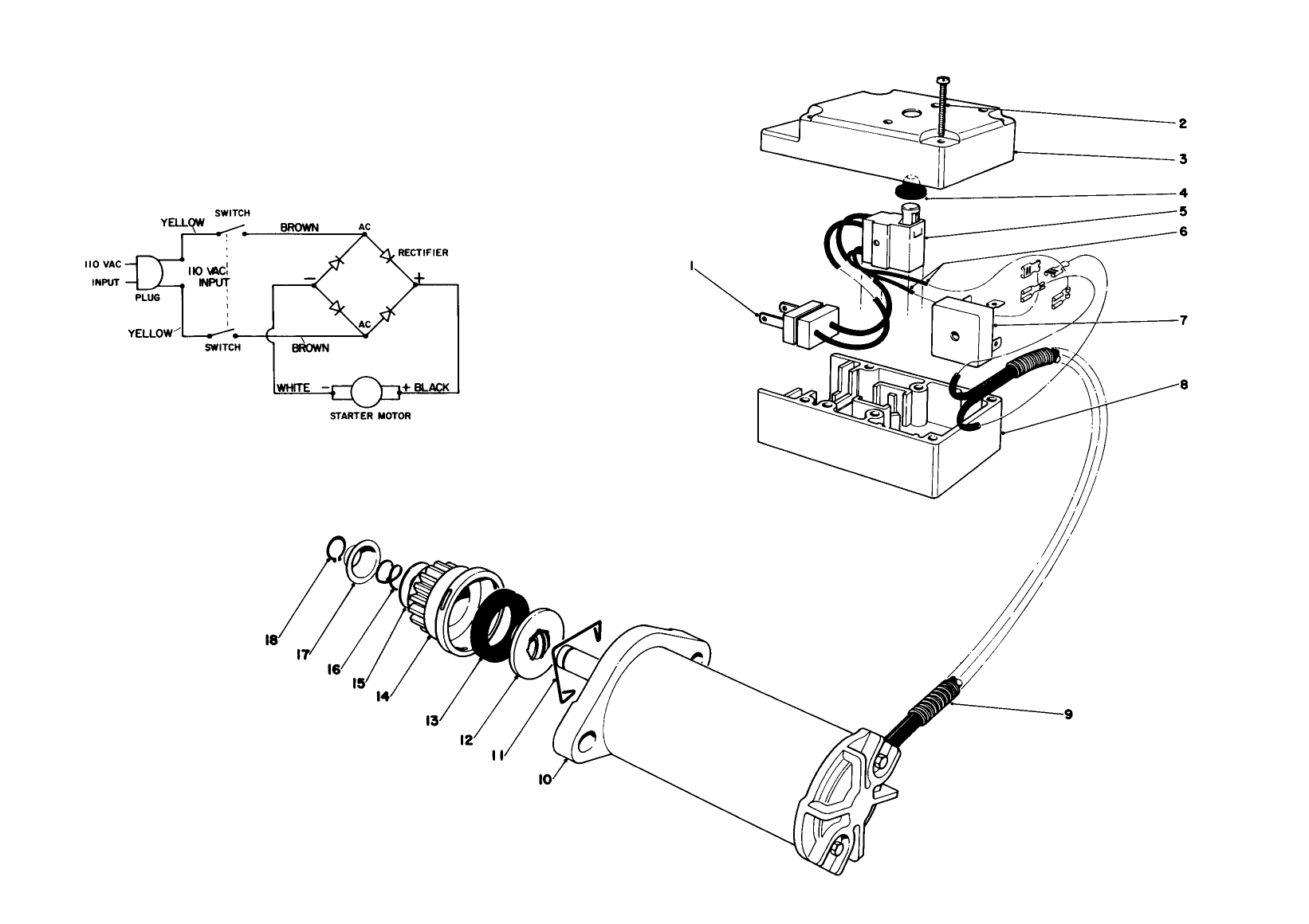Starter Motor & Switch Assembly