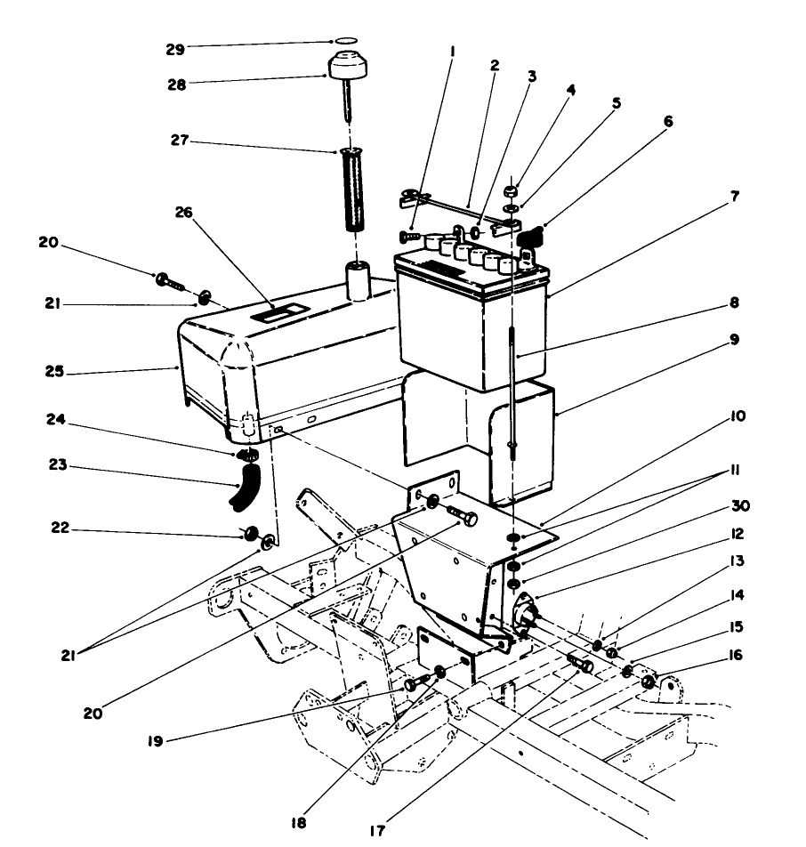 Hydraulic Tank & Battery Assembly