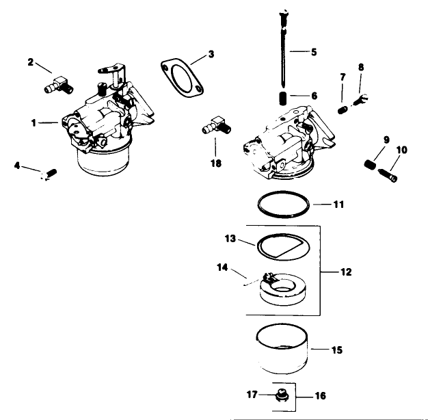Carburetor-Engine Model No. M16 Spec. No. 711526