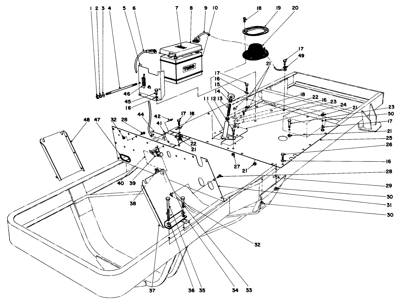 Toe Board And Battery Assembly