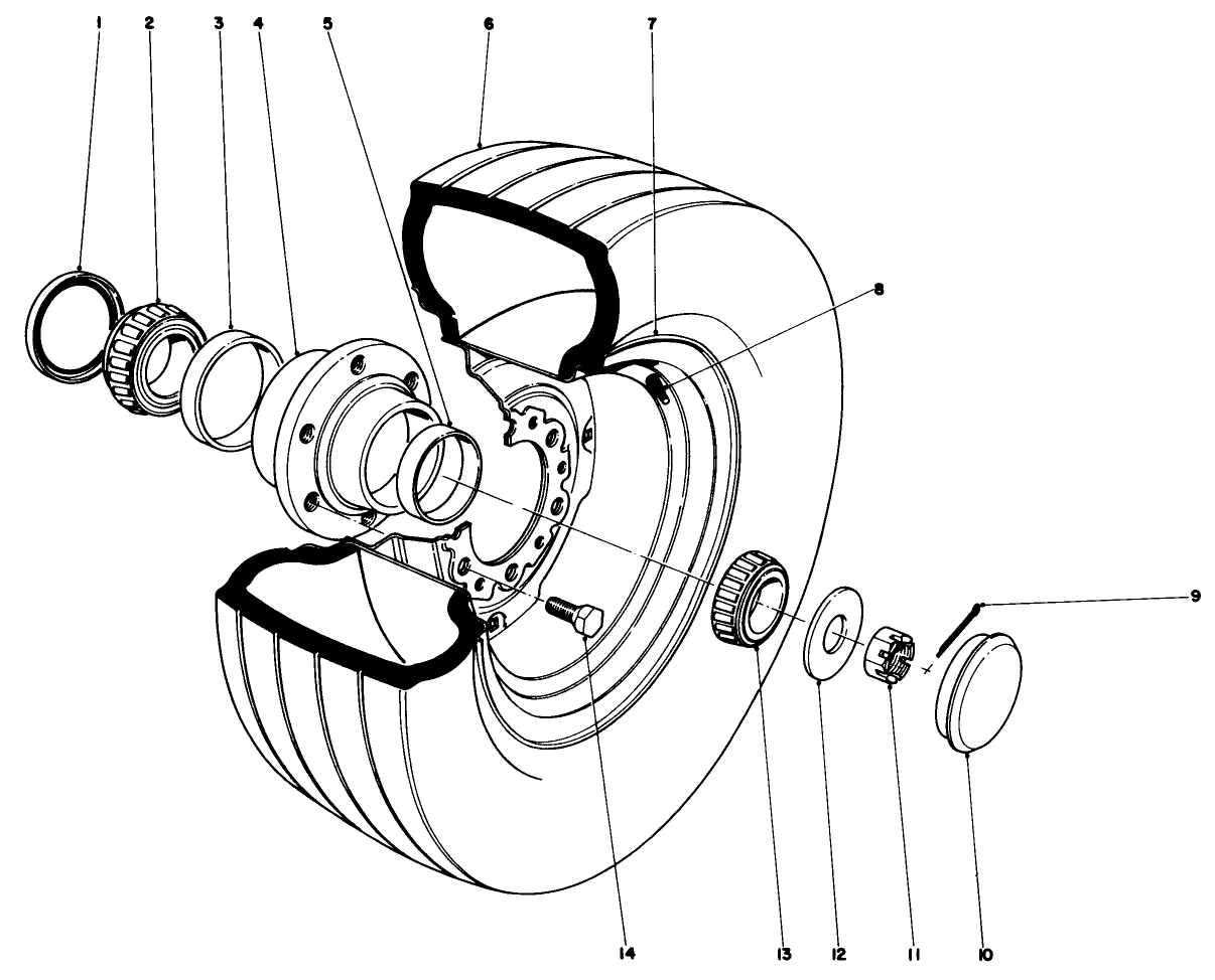 Front Wheel Hub And Wheel-For 9.5 L-14 Tire