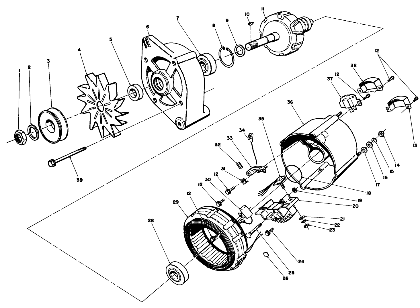 62 Amp. Alternator Assembly No. 60-9660