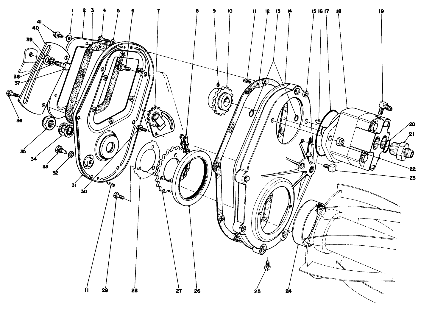 Chain Case And Gear Motor Assembly