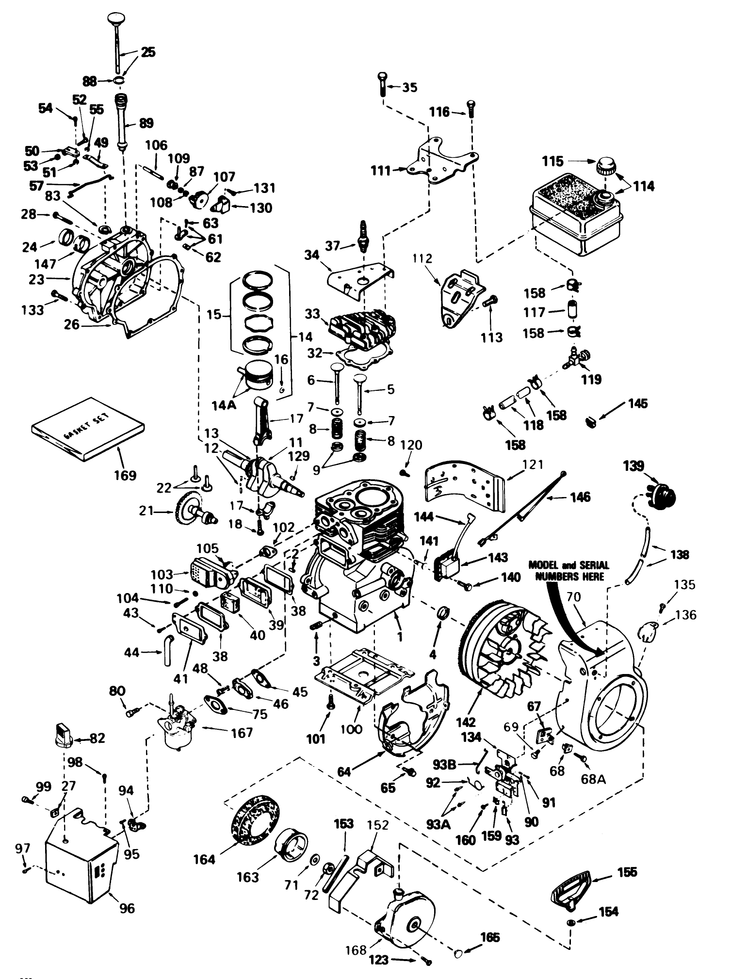 Engine Tecumseh Model No. H50-65504s (5 H.p. Snowthrower Model No. 38040)