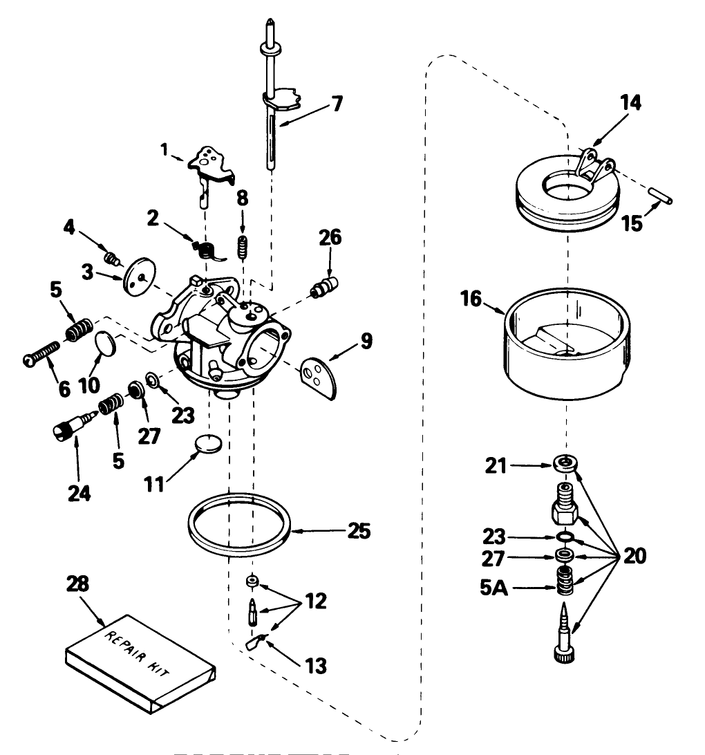 Carburetor No. 632379 ( H.p. Snowthrower Model No. 38040)