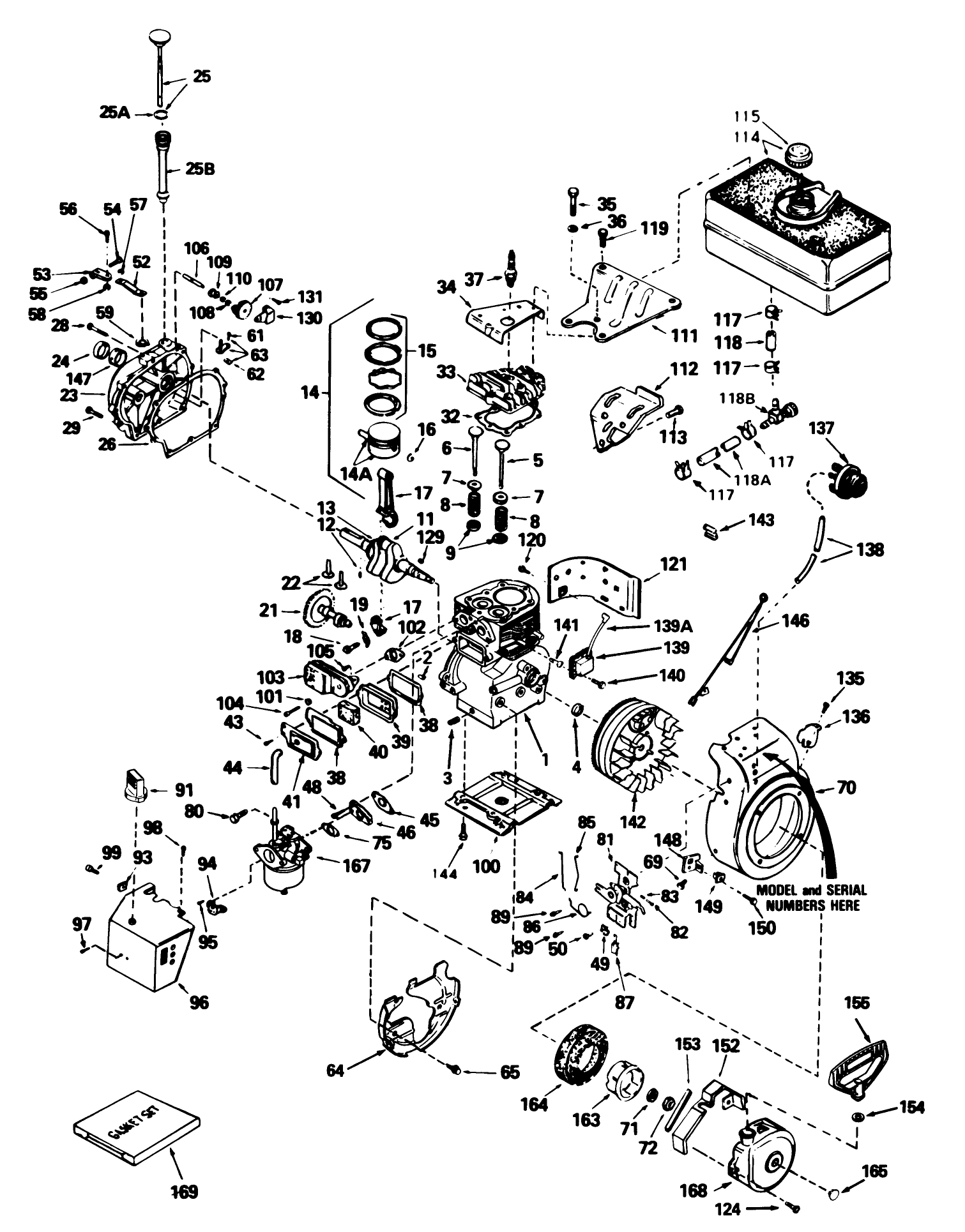 Engine Tecumseh Model No. H70-130259k (7 H.p. Snowthower Model No. 38050)