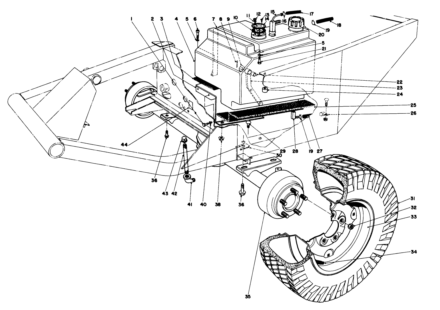 Front Axle & Fuel Tank Assembly