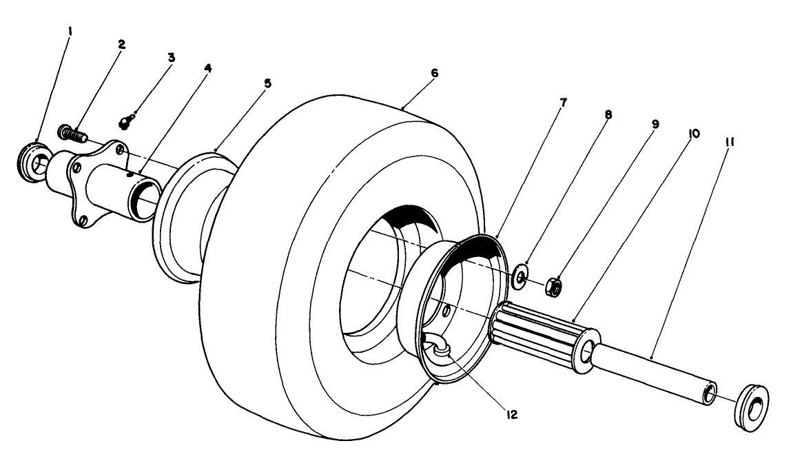 Cutting Unit Pneumatic Tire & Wheel Assembly No.54-8810 (optional)