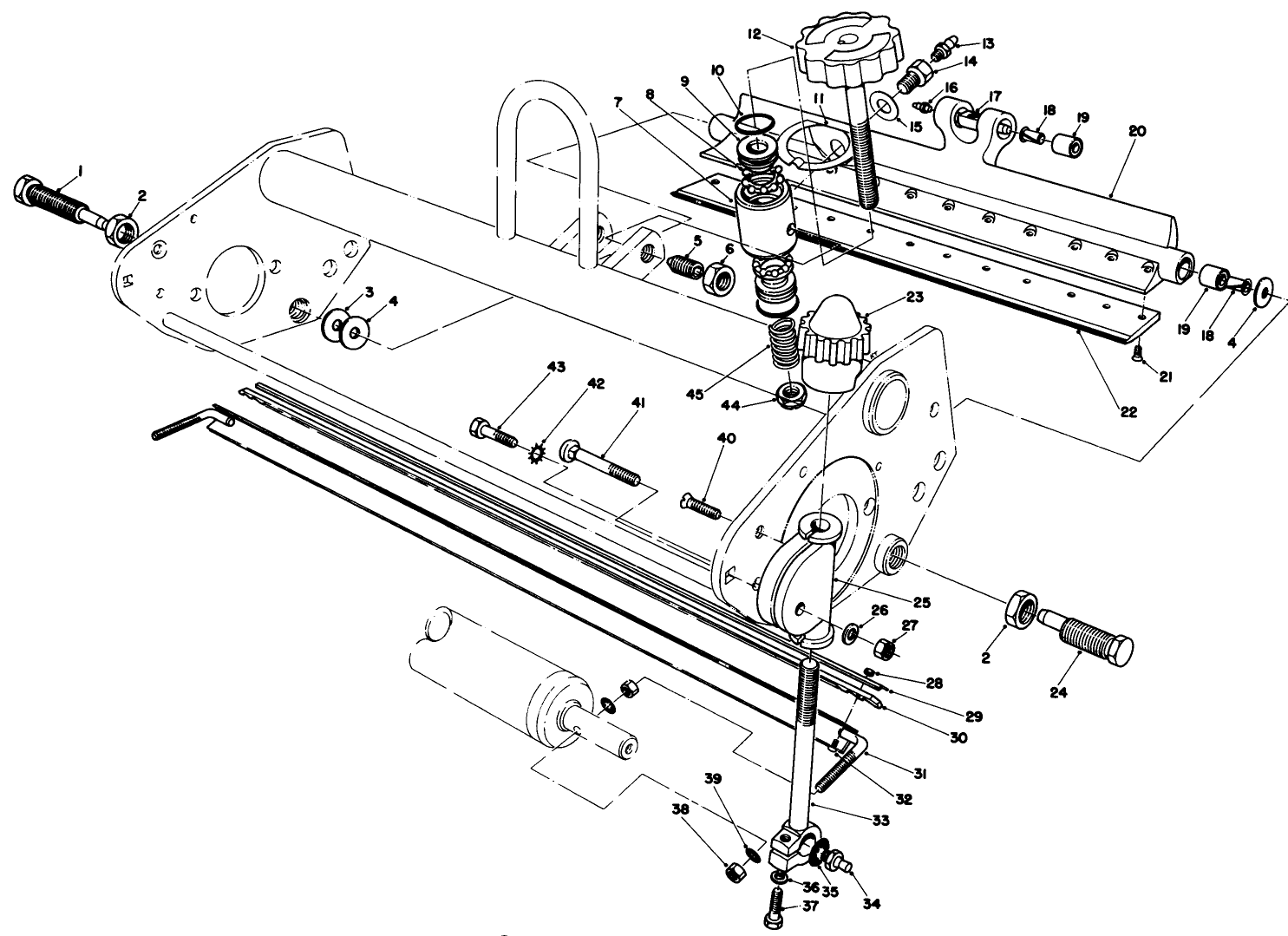 Bedbar & Scraper Comb Assembly (model Nos. 04445, 04458 & 04450)