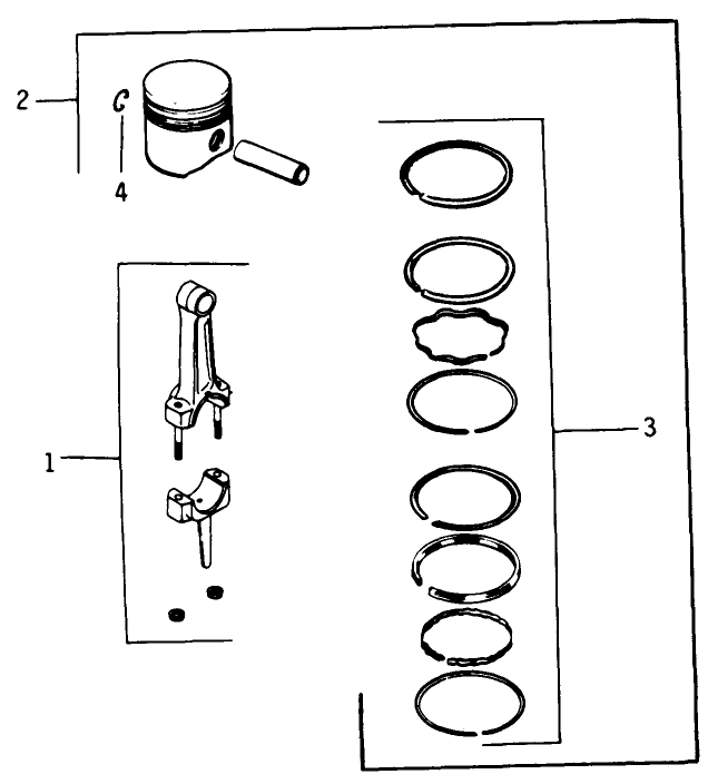 Engine Kohler Model No. K321s Spec. No. 60434 (continued) Piston & Rod