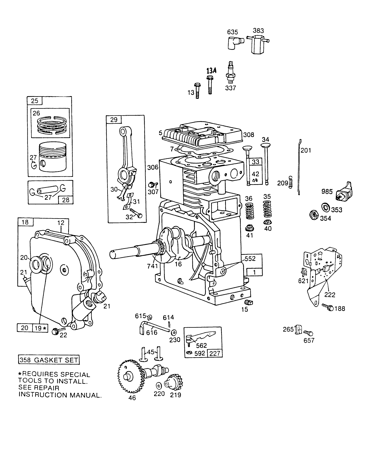 Engine Briggs & Stratton Model No. 190406-3054-01