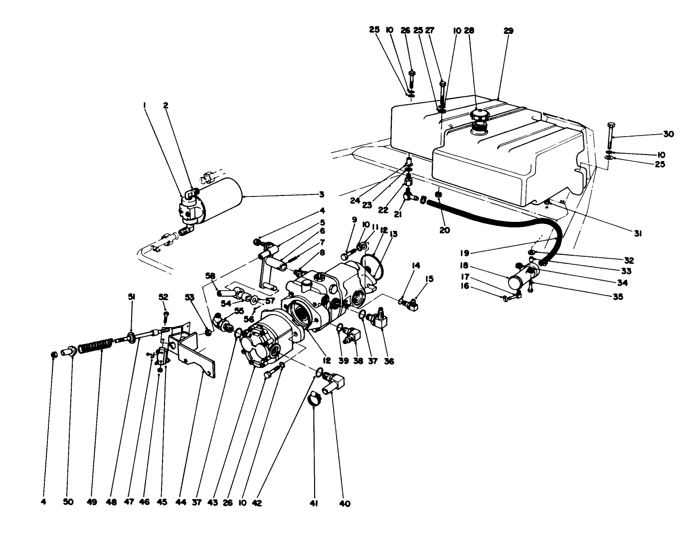 Piston Pump And Gas Tank Assembly