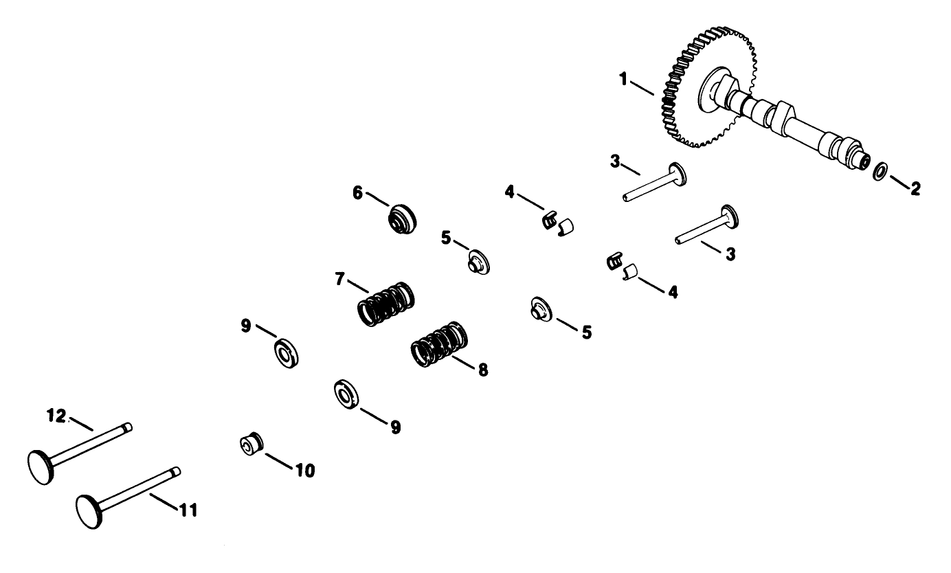 Camshaft & Valves-Kohler Engine Model No. Kt17qs Type No. 24324 (continued)