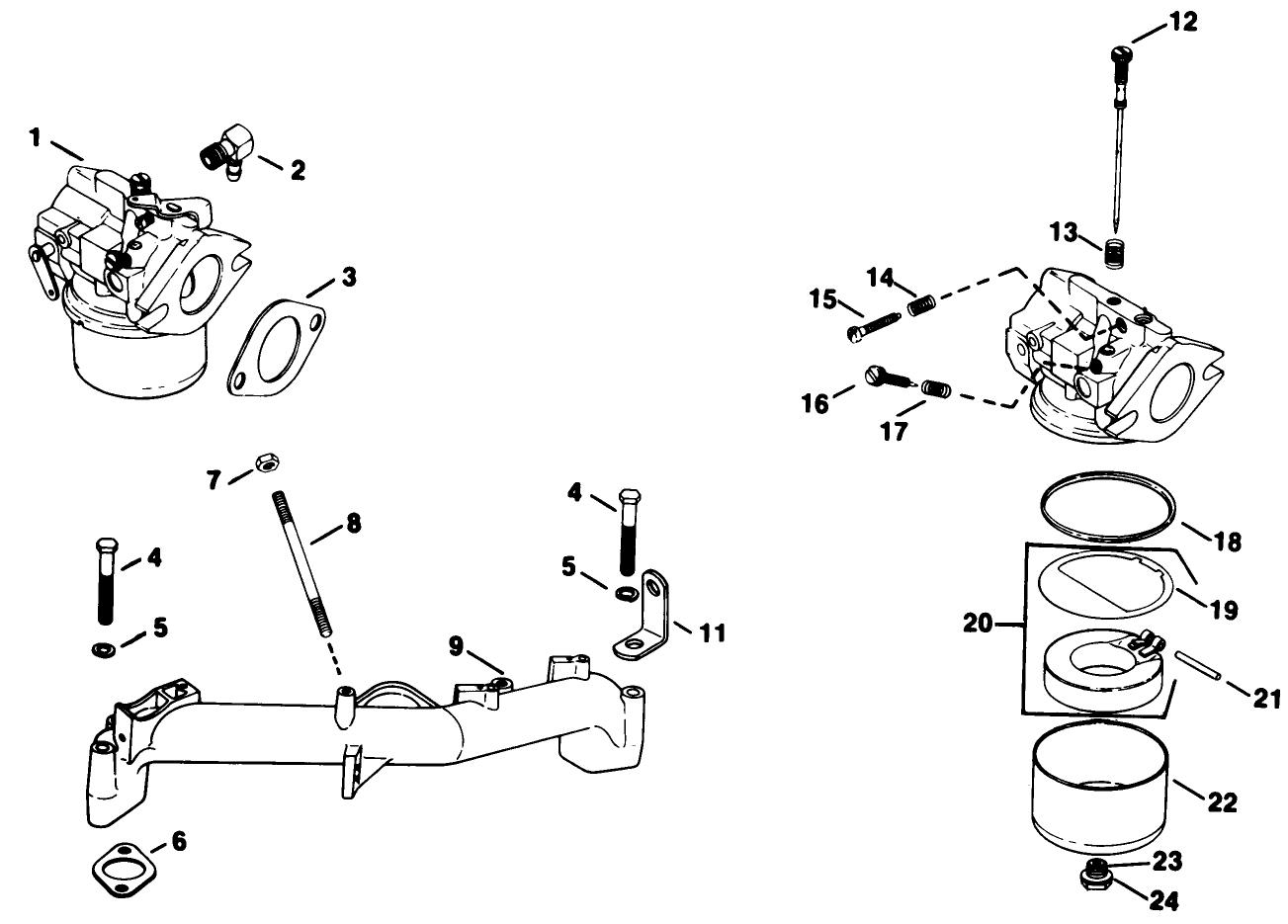 Carburetor-Kohler Engine Model No. Kt17qs Type No. 24324 (continued)