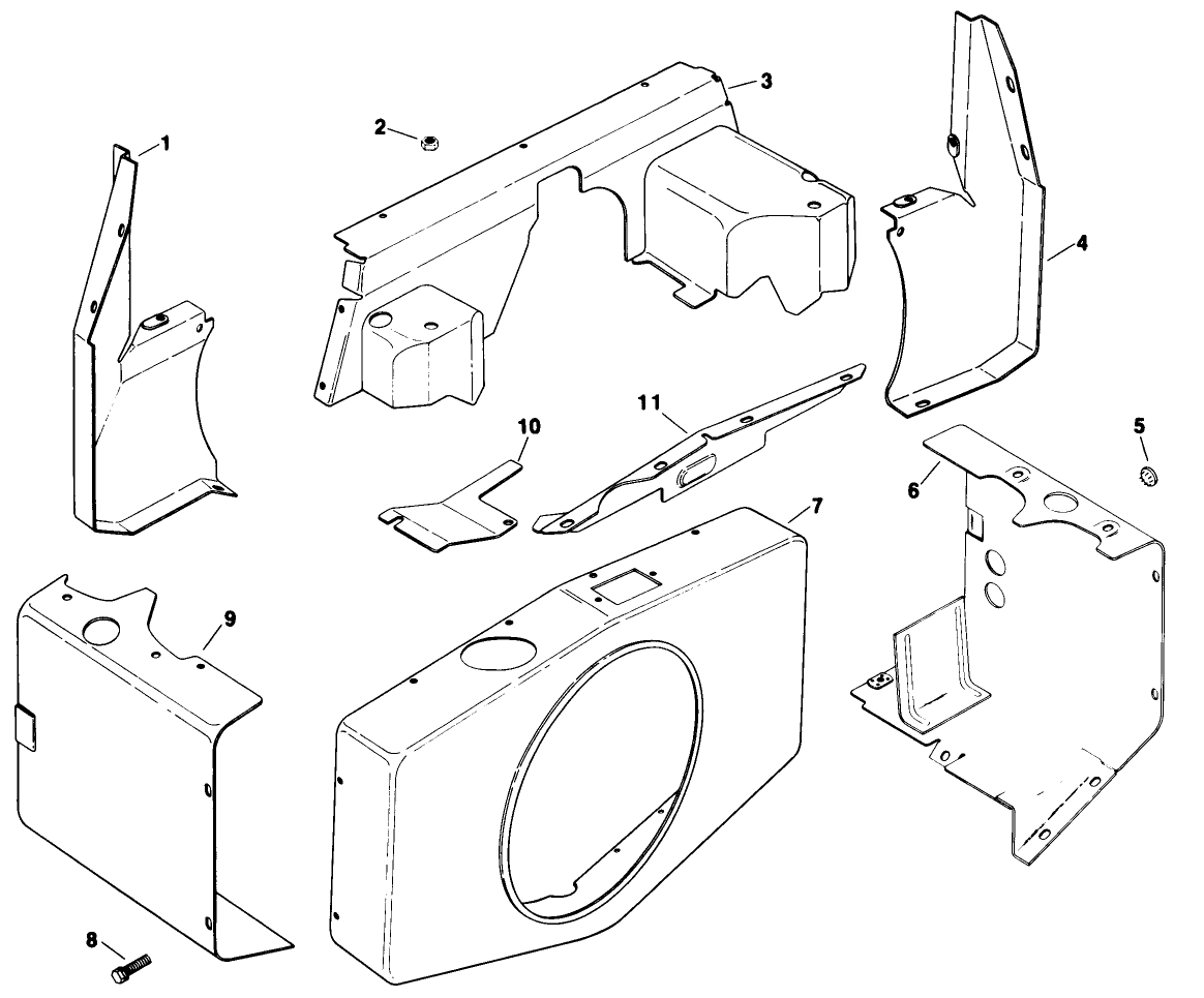 Baffles & Shroud-Kohler Engine Model No. Kt17qs Type No. 24324