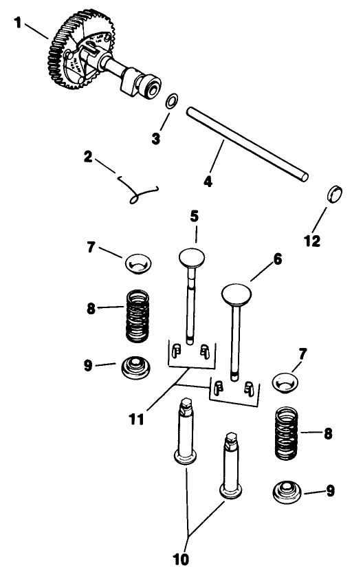 Camshaft & Valves-Engine Assembly-Kohler Model No. K321s-711533