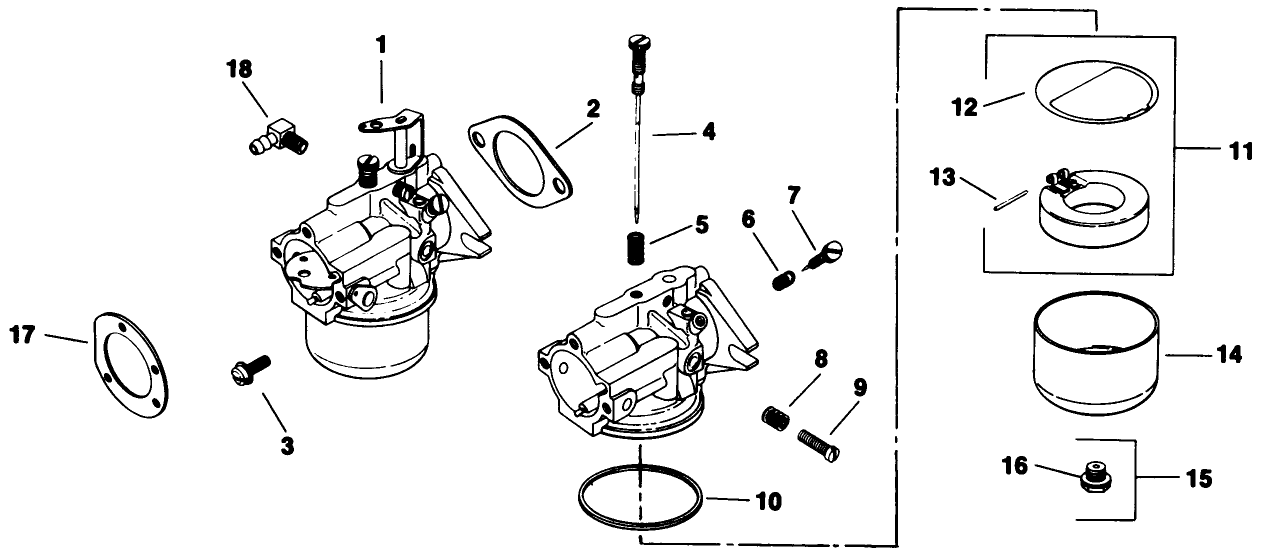 Carburetor-Engine Assembly-Kohler Model No. K321s-711533 (continued)
