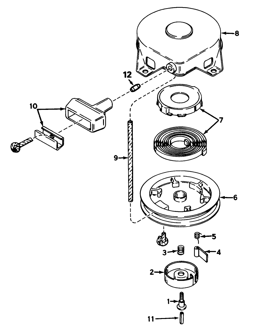 Rewind Starter No. 590420a (used On Units With Serial No. 7000001-7001847)