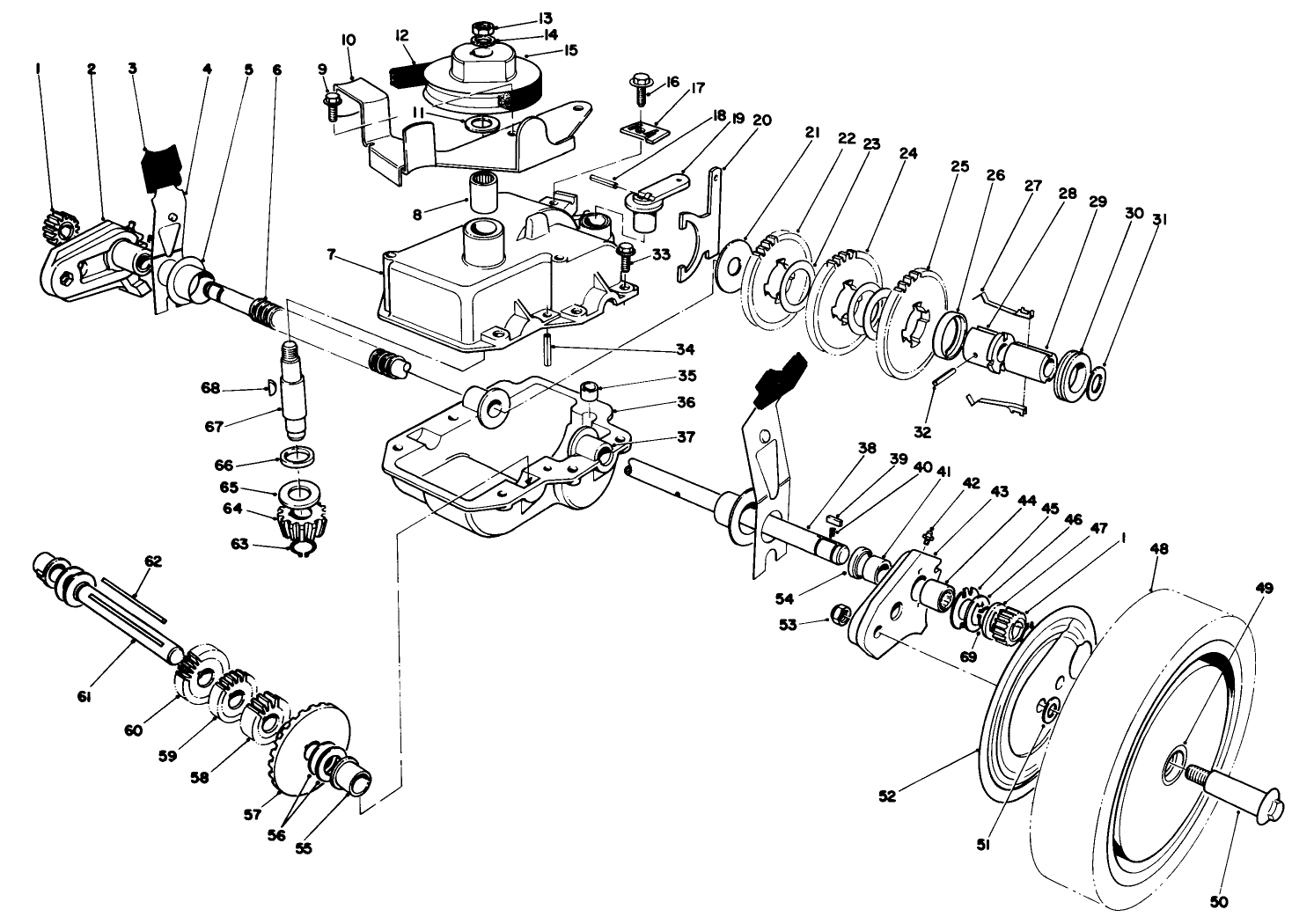 Gear Case Assembly (continued)(used On Units With Serial No. 7000001-7027356)