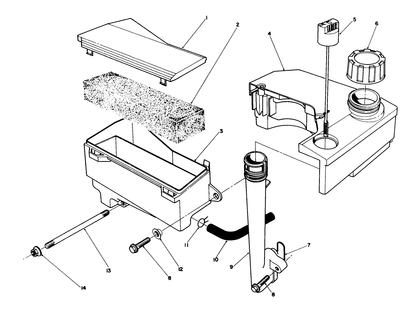 AIR CLEANER & FUEL TANK ASSEMBLY (MODEL NO. VMF5 & VMG6)