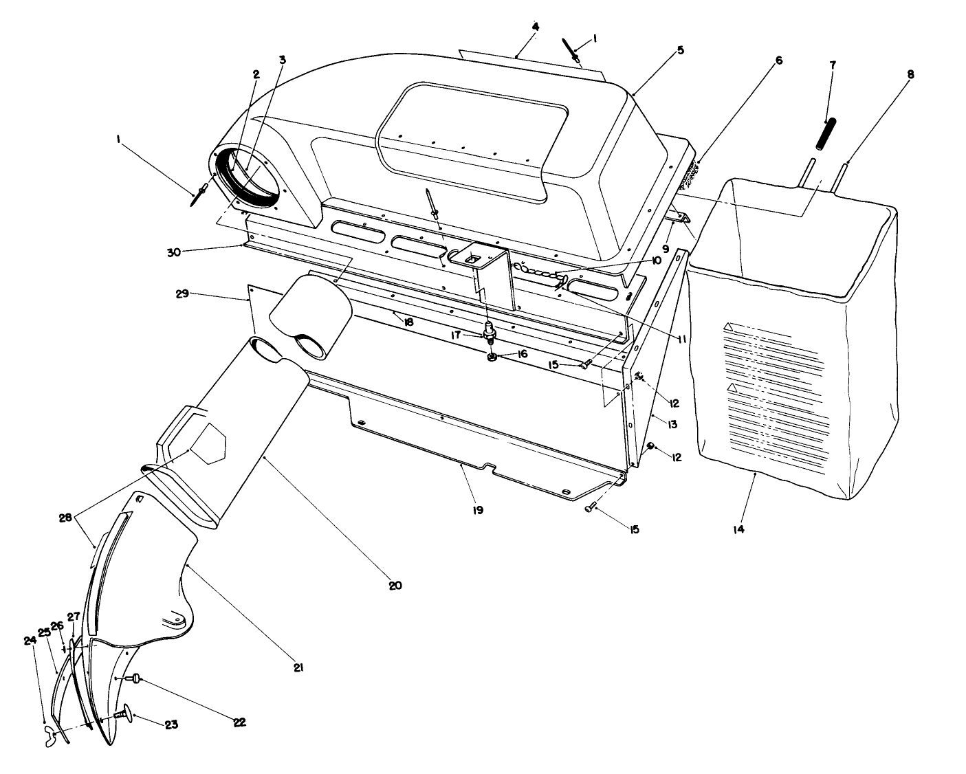 Twin Bagger Grass Catcher Model No. 59052 (optional)