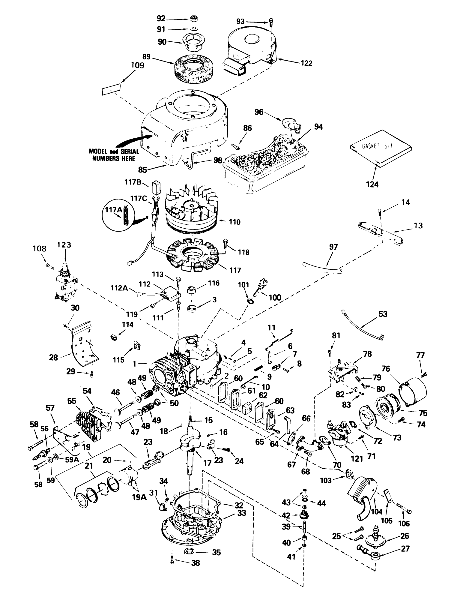 Tecumseh Engine Model V70-125260e