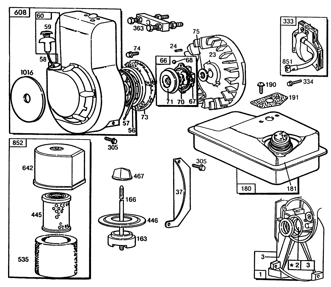 Engine Briggs & Stratton Model No. 60112 Type No. 1210-01