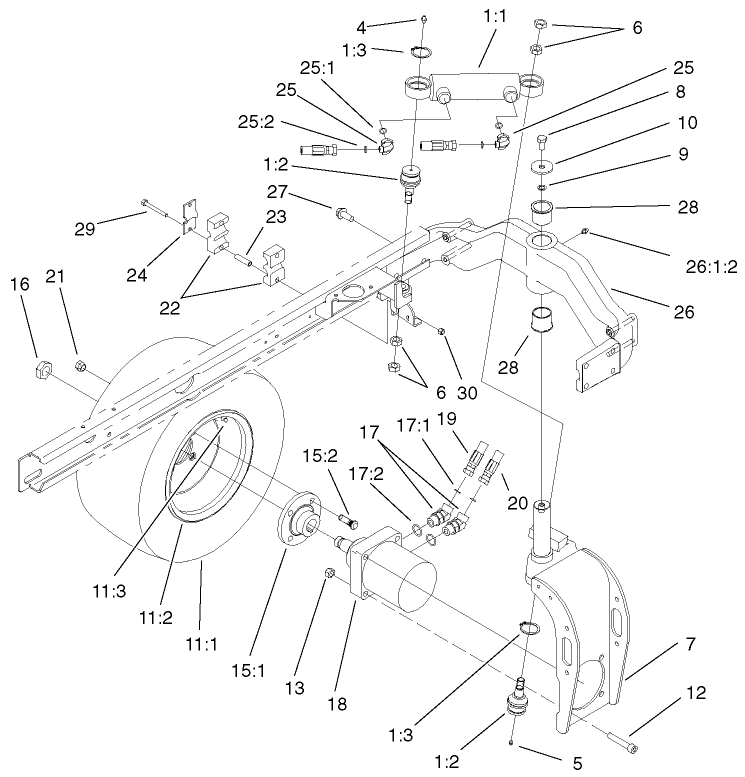 Rear Fork And Tire Assembly