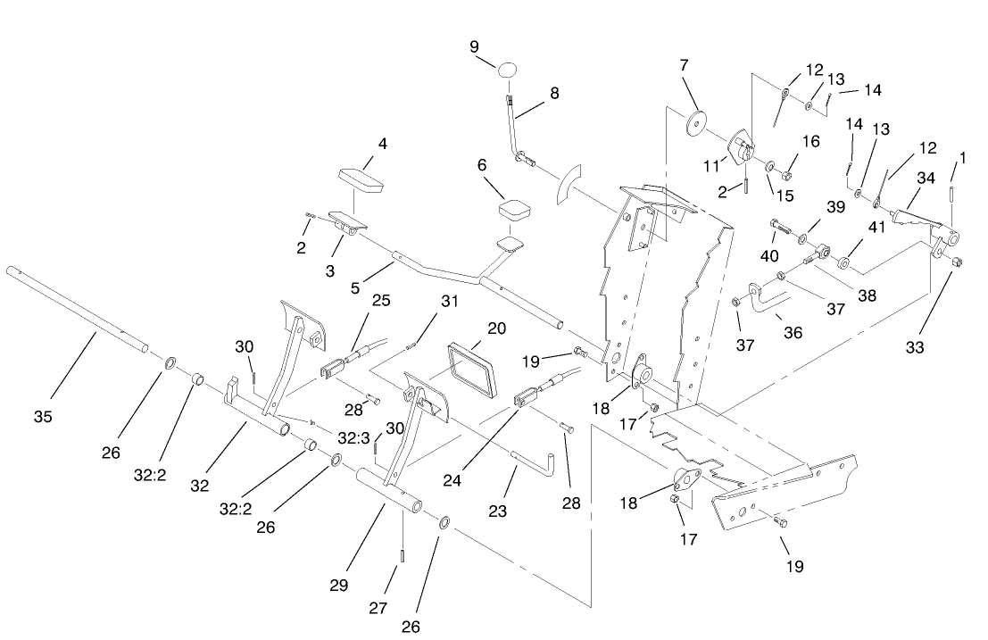 Traction And Brake Pedals Assembly