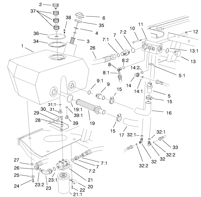 Hydraulic Filter And Reservoir Assembly